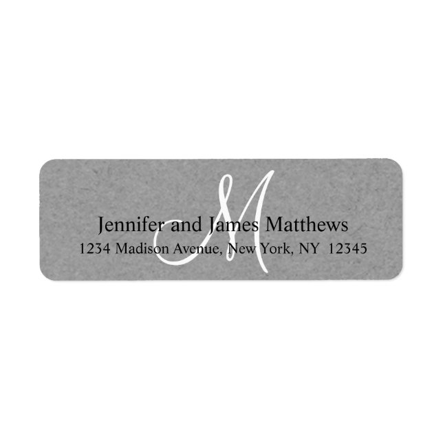 Monogramme rustique Kraft Grey pour Mariage (Devant)