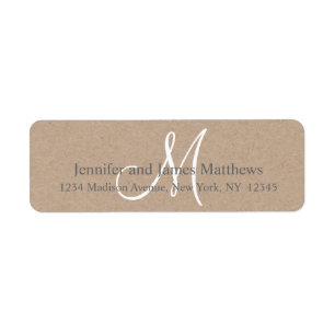Monogramme rustique Kraft pour Mariages