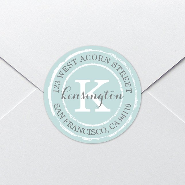 Monogramme rustique vintage | Étiquette de adresse (Créateur téléchargé)