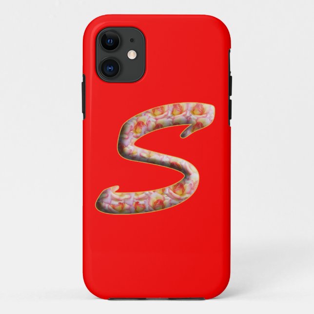 Monogramme S en Motif Rose Iphone 5 Coque (Dos)