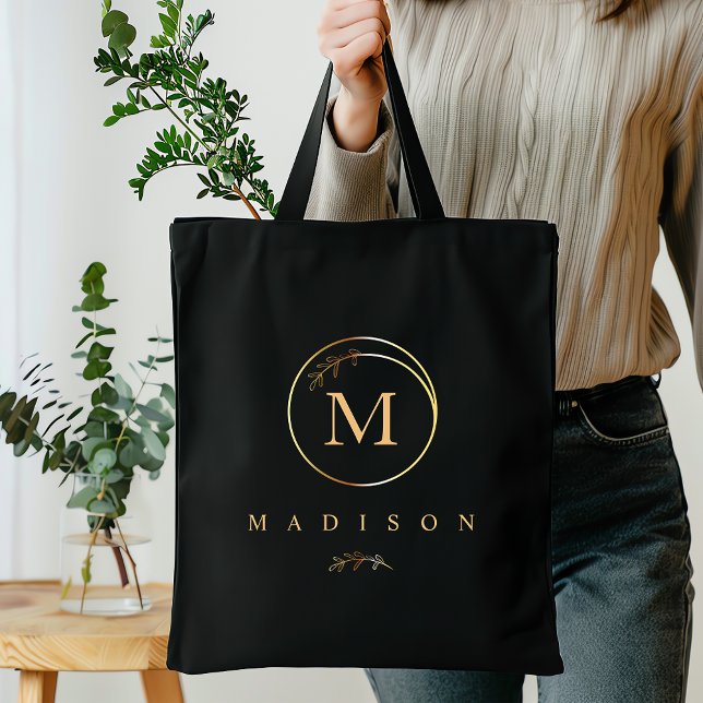 Monogramme Sac fourre-tout d'or noir (Créateur téléchargé)