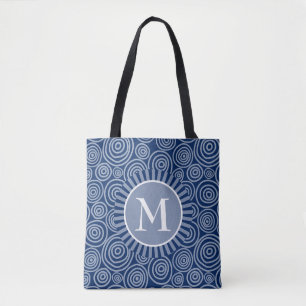 Monogramme Sac fourre-tout Marine Blue White Spira