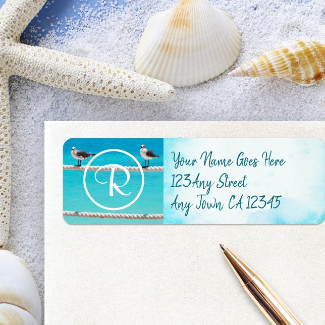 Monogramme seagull birds photo script moderne adre (Créateur téléchargé)