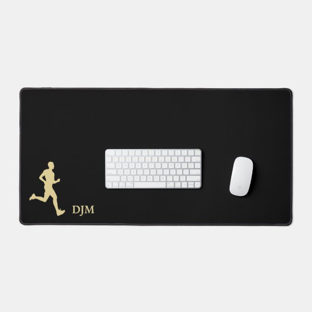 Monogramme Silhouette Gold Runner sur Noir (Clavier et souris)