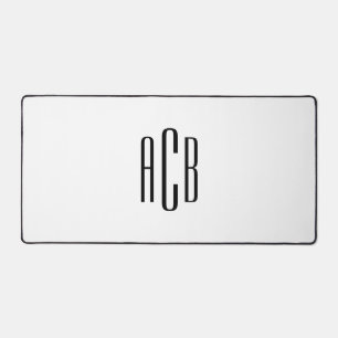 Monogramme simple à trois lettres blanc et noir