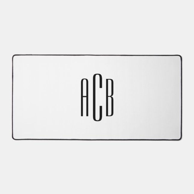 Monogramme simple à trois lettres blanc et noir (Recto)