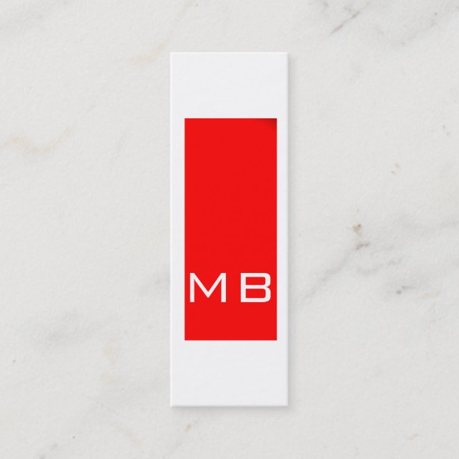 Monogramme simple clair Carte de visite rouge maig (Devant)