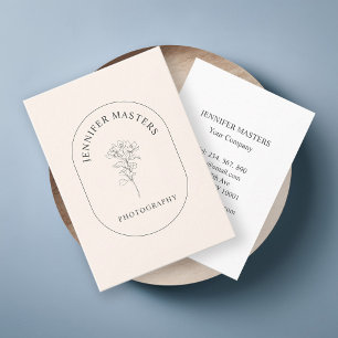 Monogramme, simple, élégant, carte de visite flora
