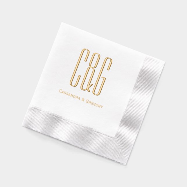 Monogramme simple et élégant #8D et noms (Gauche)
