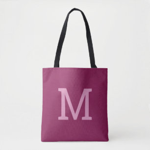 Monogramme simple et moderne de framboise Sac four