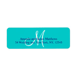Monogramme simple turquoise bleu marine pour Maria