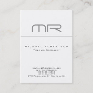 Monogramme spécial unique Carte de visite blanc pr