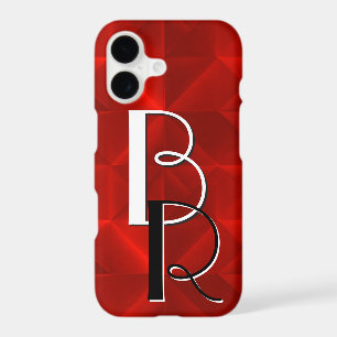 Monogramme sur fond papier origami rouge