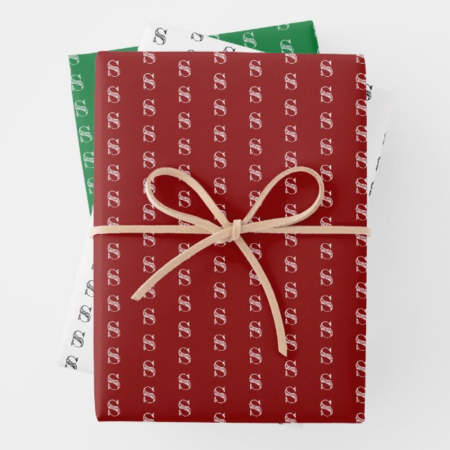 Monogramme sur papier de Noël (En situation)