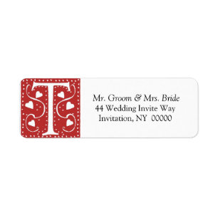 Monogramme T Coeurs Rouge Blanc Mariage Couleurs R
