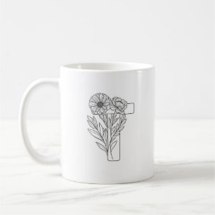 Monogramme T Mug de café initial