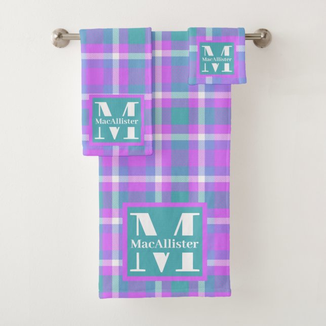 Monogramme Tartan Plaid Pastel Vaporwave Tendy (En situation)