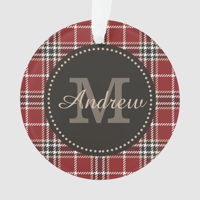Monogramme Tartan Plaid sur mesure Modèle de vacan (devant)