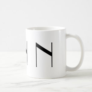 Monogramme tasse moderne noire et blanche de N