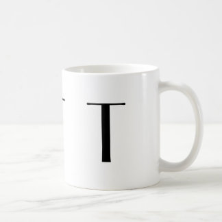 Monogramme tasse moderne noire et blanche de T