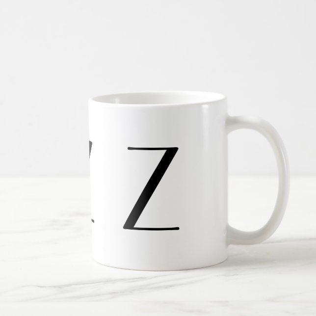 Monogramme tasse moderne noire et blanche de Z (Droite)