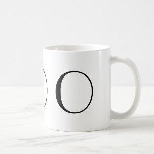 Monogramme tasse moderne noire et blanche d'O