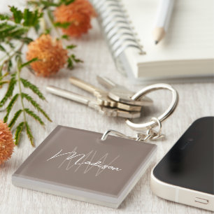 Monogramme Taupe de style minimaliste moderne Nom