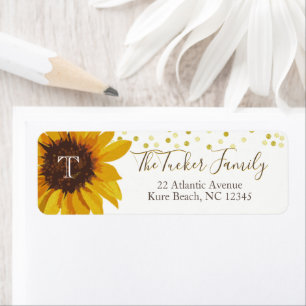 Monogramme Tournesol Points Dorés Adresse de Retou