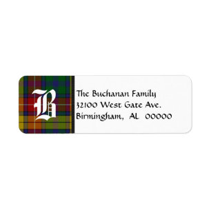 Monogramme traditionnel en Tartan Buchanan