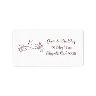 Monogramme Tulip rose Étiquettes personnalisés