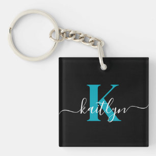 Monogramme Turquoise noir moderne