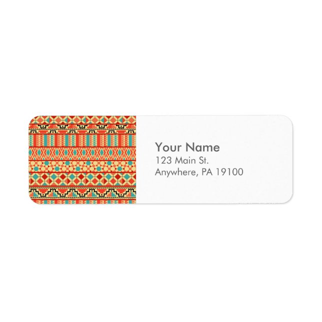 Monogramme Turquoise rose Abstrait tribal Motif d' (Devant)