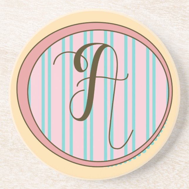 Monogramme Un Dessous de verre en grès (Devant)