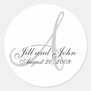 Monogramme Un Sticker Mariage White Bride Groom