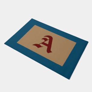 Monogramme Un Vieux Paillasson Bleu Anglais