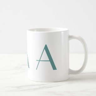 Monogramme une tasse de café moderne bleue et