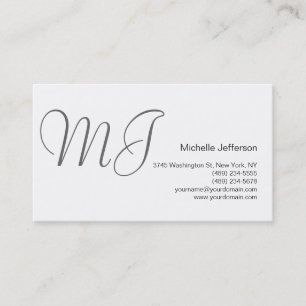 Monogramme unique gris blanc Carte de visite stand