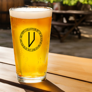 Monogramme V - Style viking - Verre à pinte