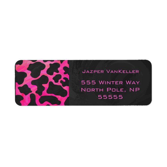 Monogramme vache rose chaud et noir (Devant)