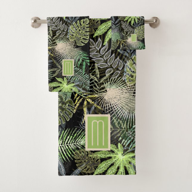 Monogramme vert des fougères tropicales (En situation)