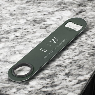 Monogramme Vert foncé Moderne Minimaliste Élégant