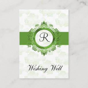 monogramme vert souhaitant des cartes bien