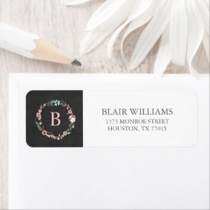 Monogramme vintage de tableau noir