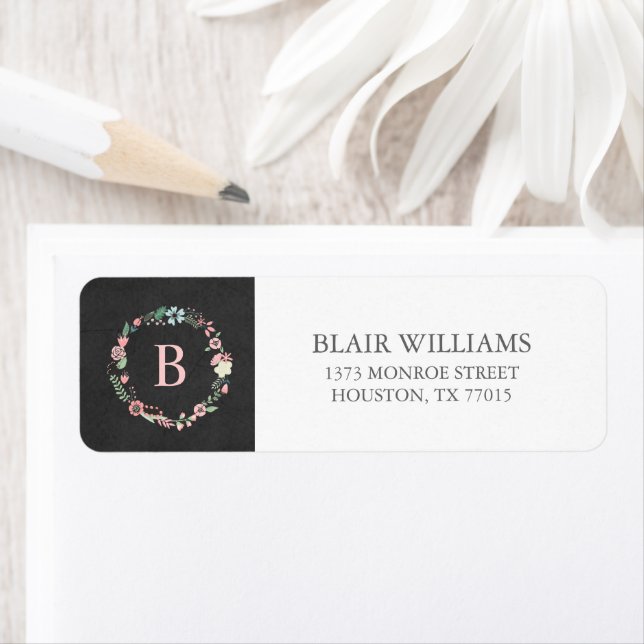 Monogramme vintage de tableau noir (En situation)