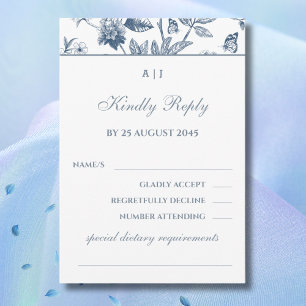 Monogramme Vintage Floral Français Mariage Carte R