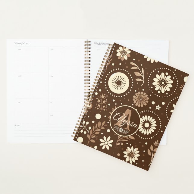 Monogramme Vintage Harmonie Florale (Devant avec enveloppe)