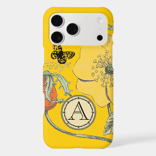 Monogramme Vintage moderne Poppy Flower iphone