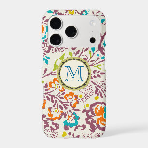 Monogramme Vintage motif floral iphone