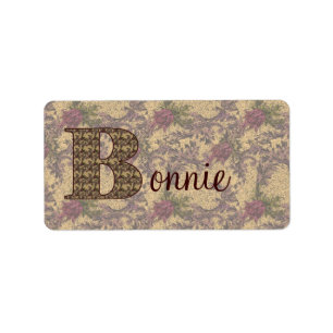 Monogramme Votre Nom Initiale B Élégante Étiquette