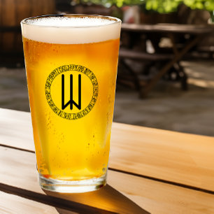 Monogramme W - Style viking - Verre à pinte